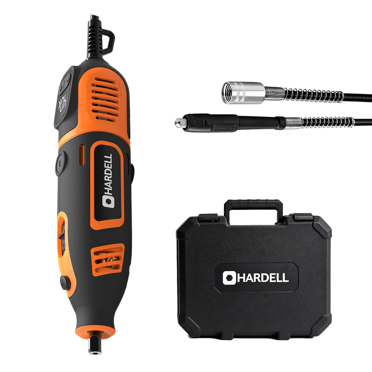 HARDELL Orange Black Ultimate 155pcs Corded Rotary System