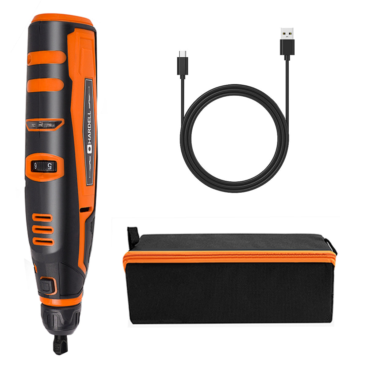 HARDELL Black Orange Advanced 94pcs Rotary Tool Kit