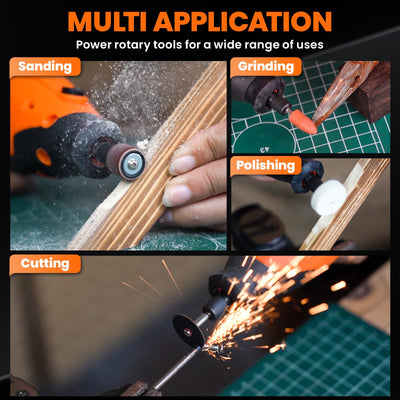 5 - Speed 12V Cordless Rotary Tool Kit with 80 Accessories 2Ah Battery - Hardell