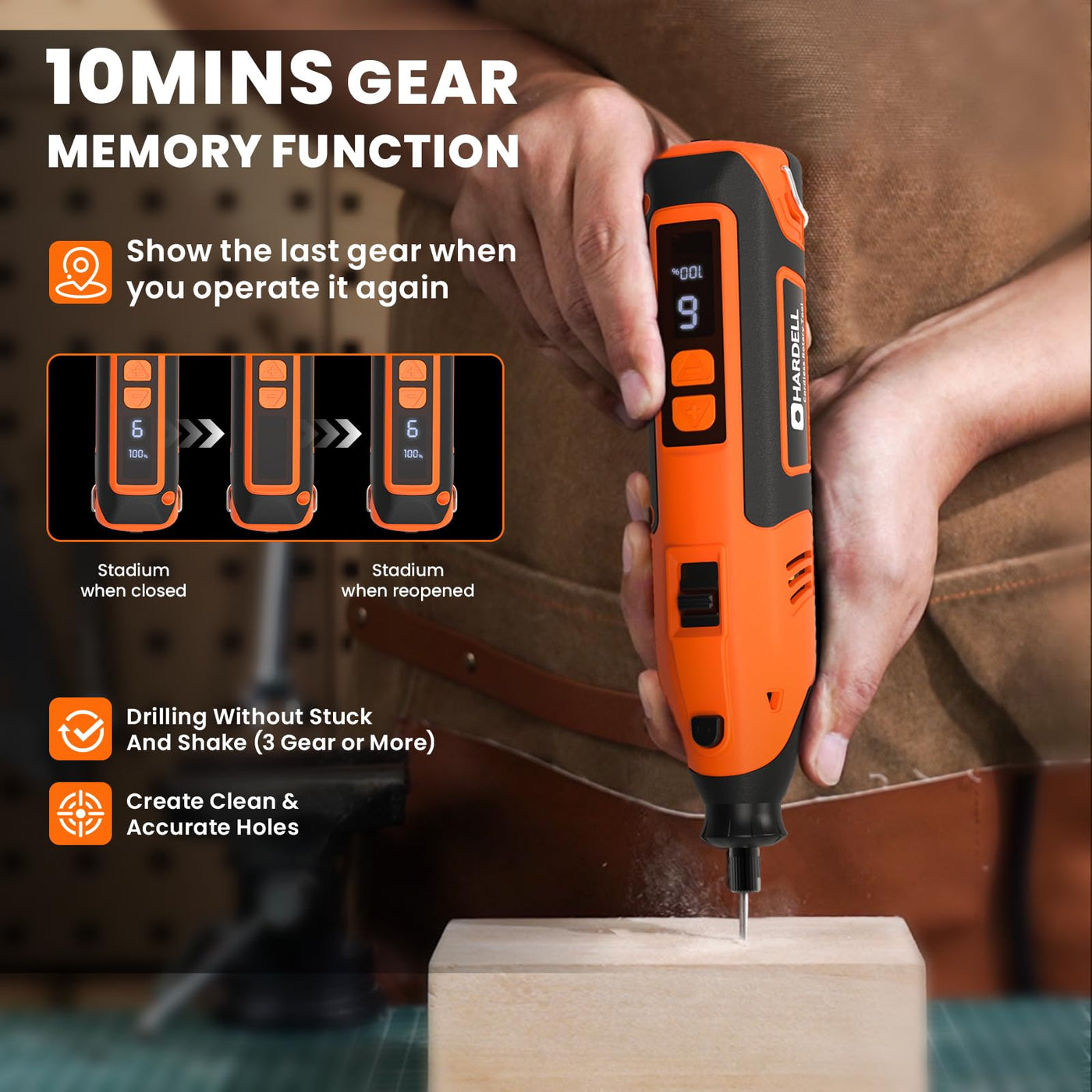 5 - Speed 12V Cordless Rotary Tool Kit with 80 Accessories 2Ah Battery - Hardell