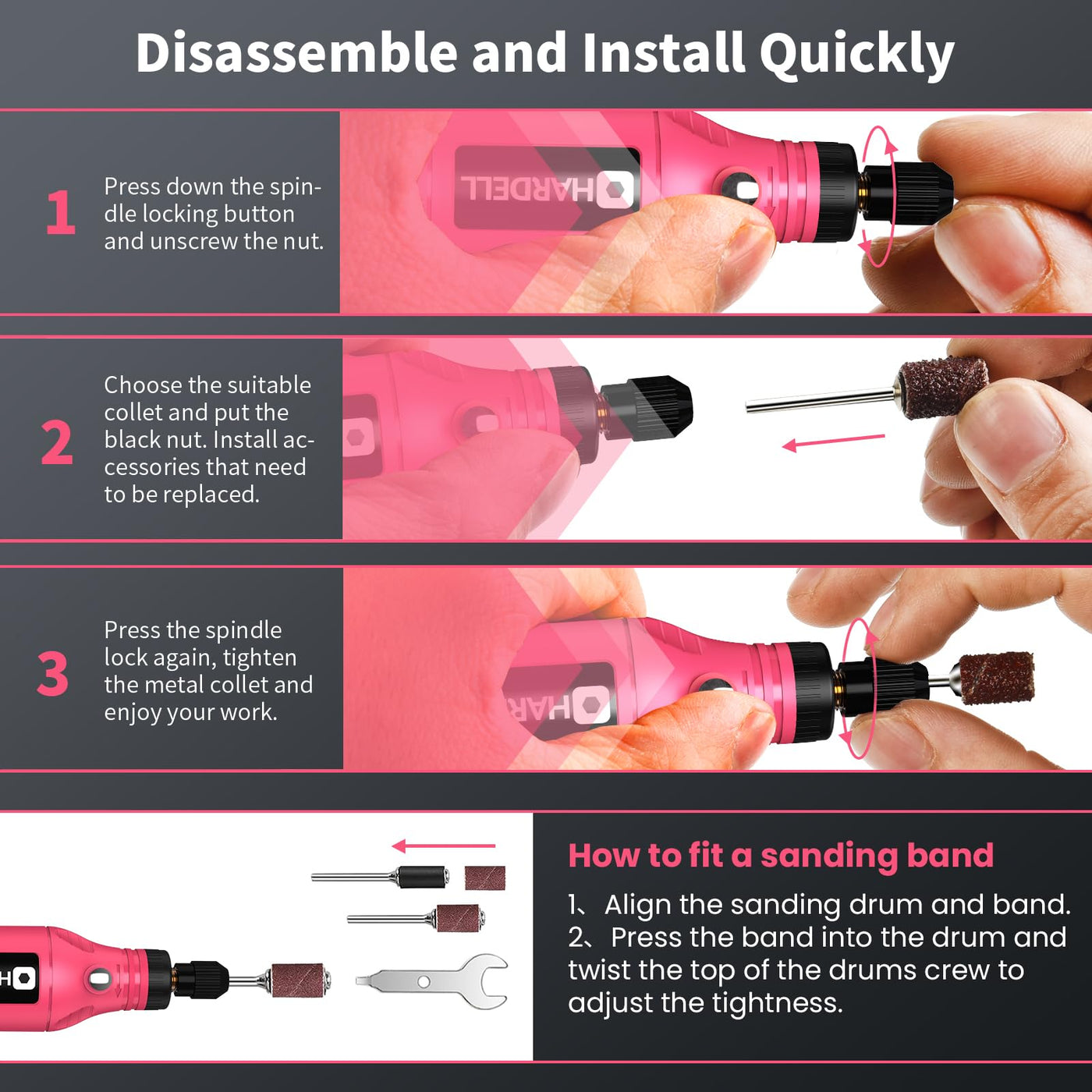 HDRT2325 4V Mini Cordless Rotary Tool