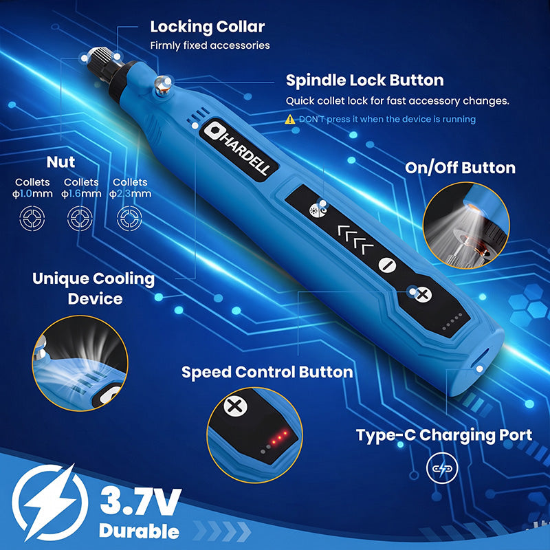 HARDELL Blue Essential 69pcs Cordless Rotary Kit