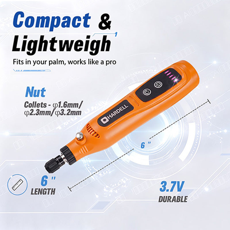 HARDELL Orange Starter 42pcs Cordless Rotary Kit