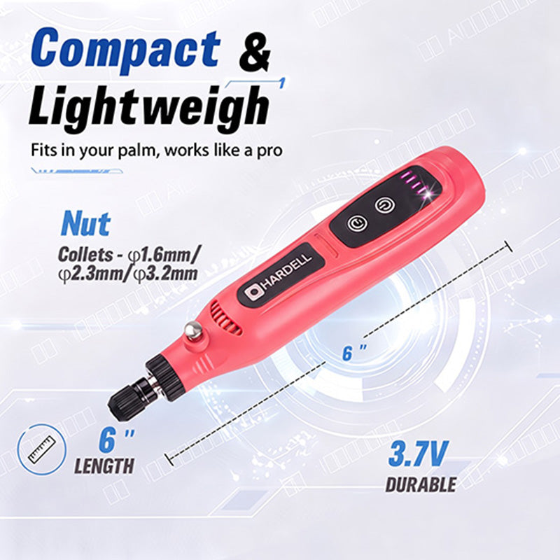 HARDELL Pink Starter 44pcs Cordless Rotary Kit