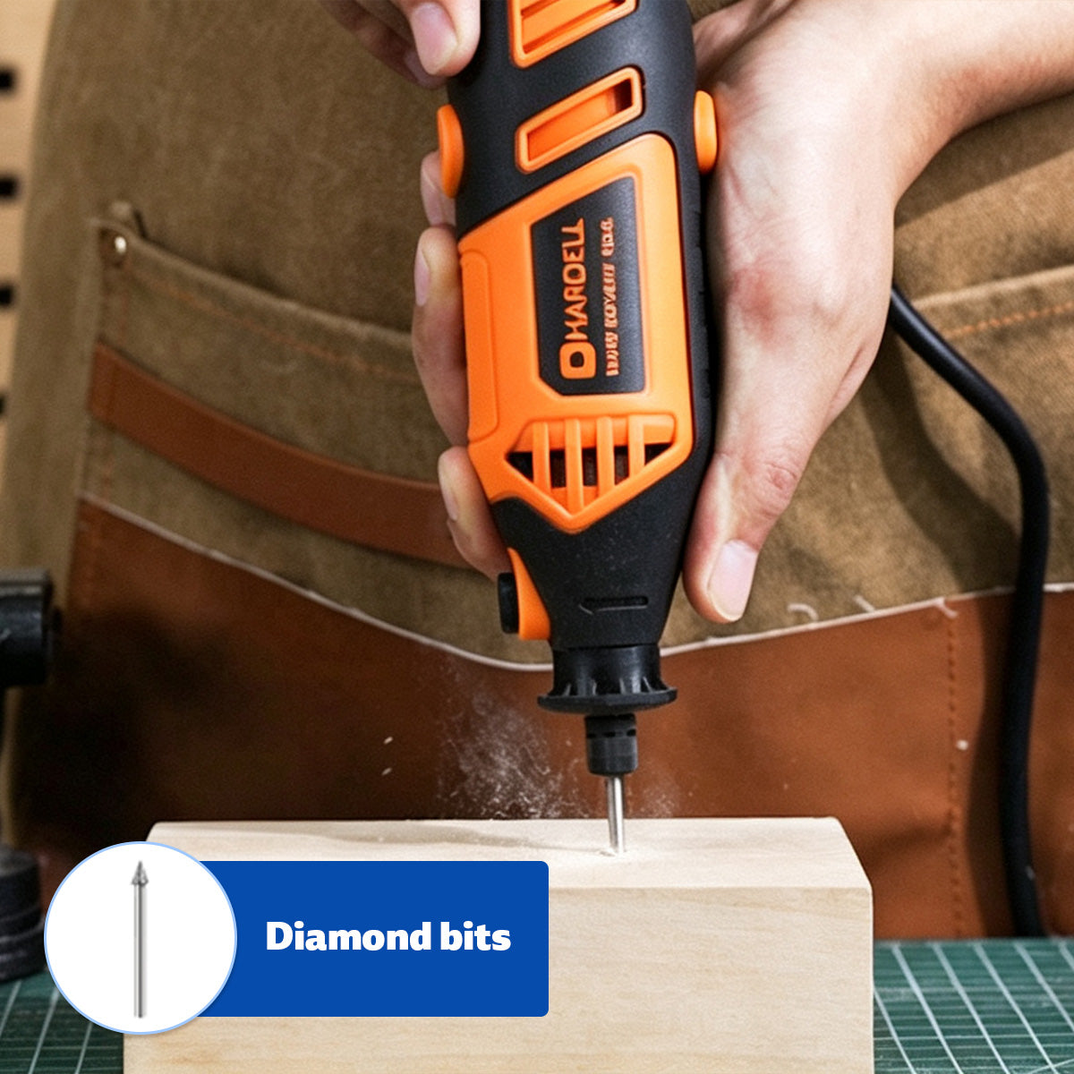 HARDELL Orange Pro 61pcs Corded Rotary Tool Kit