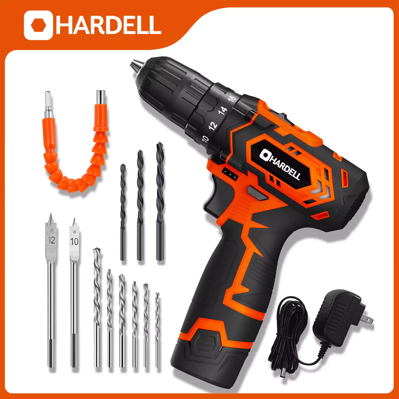 HARDELL HDCD0101 2-Speed Power Drill Set 12v - Hardell