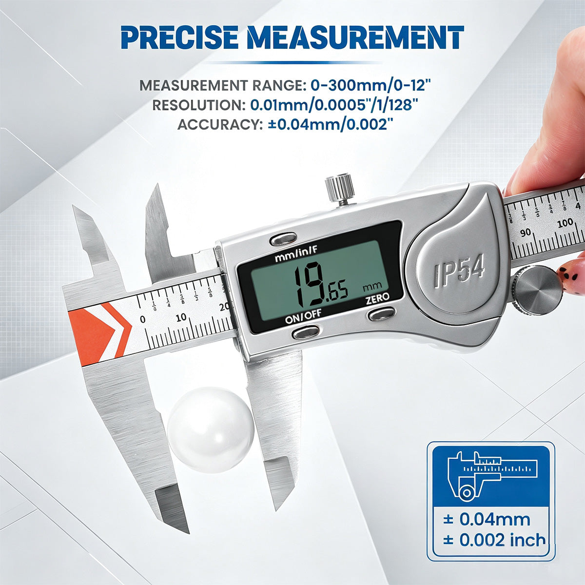 HARDELL Silver Advanced 12in IP54 Digital Caliper Stainless