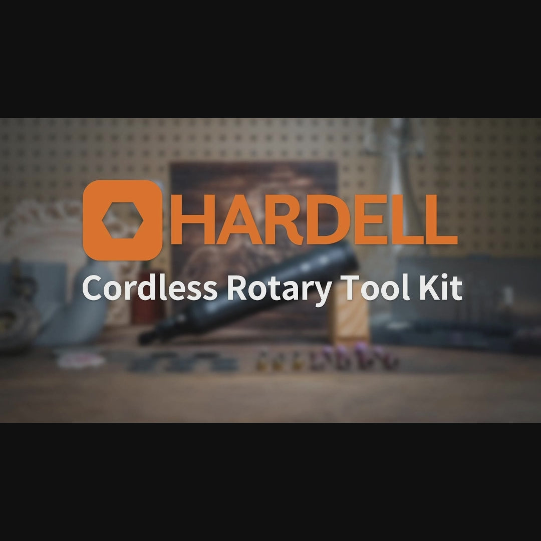 Load video: HARDELL Black Essential 61pcs Rotary Tool Kit