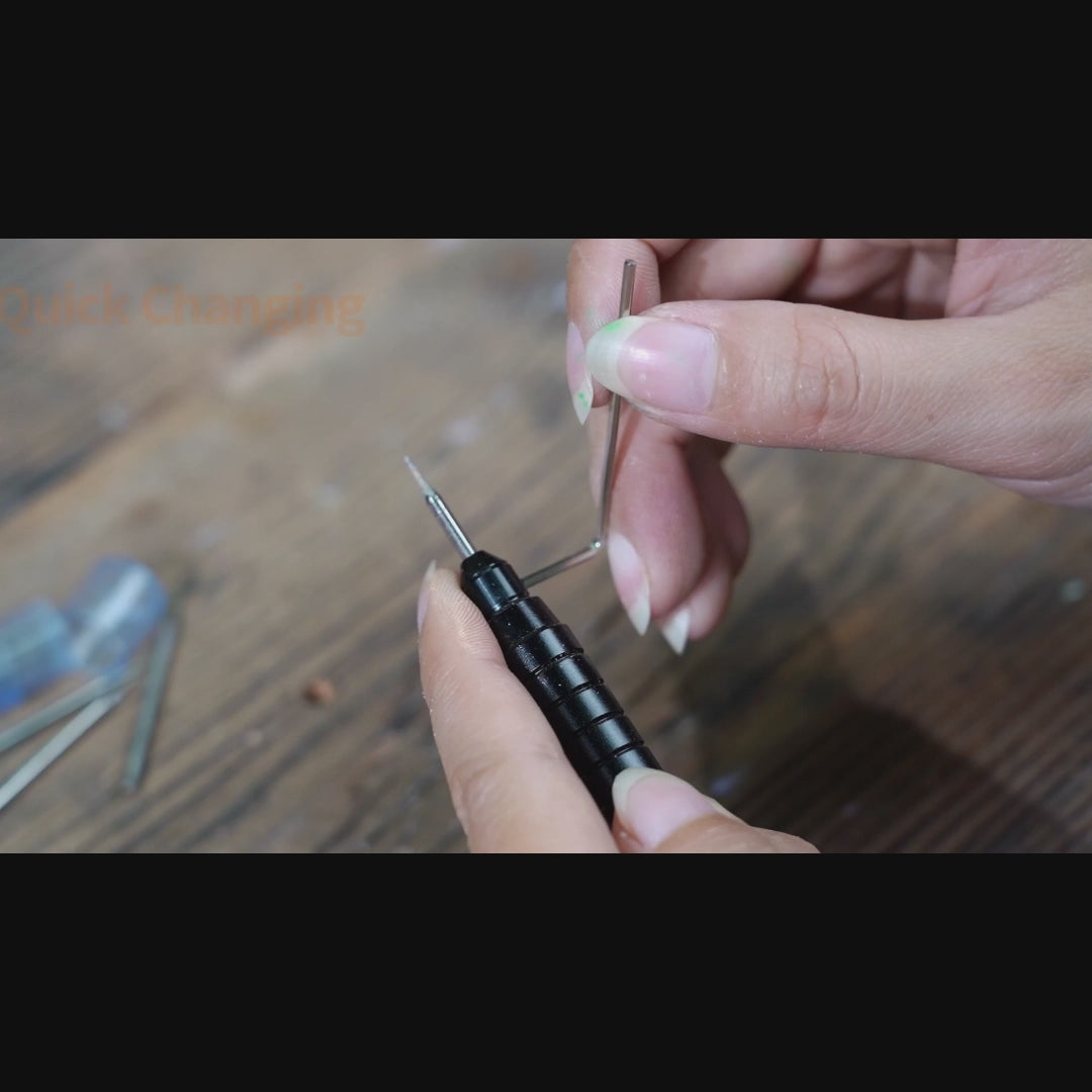 Load video: HARDELL Black Essential 37000RPM Cordless Engraving Pen