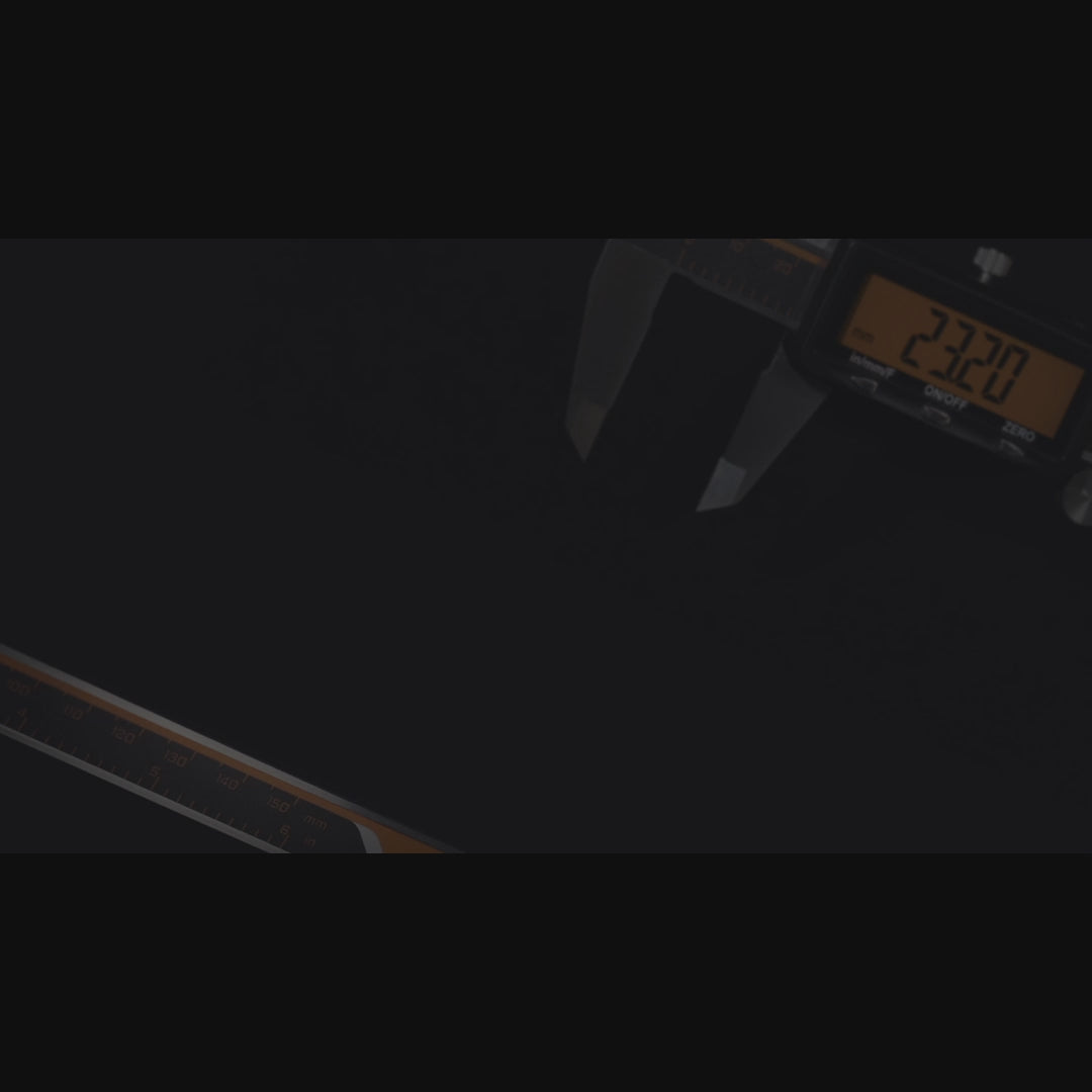 Load video: HARDELL 6" Rechargeable Digital Caliper – Orange LCD, USB-C