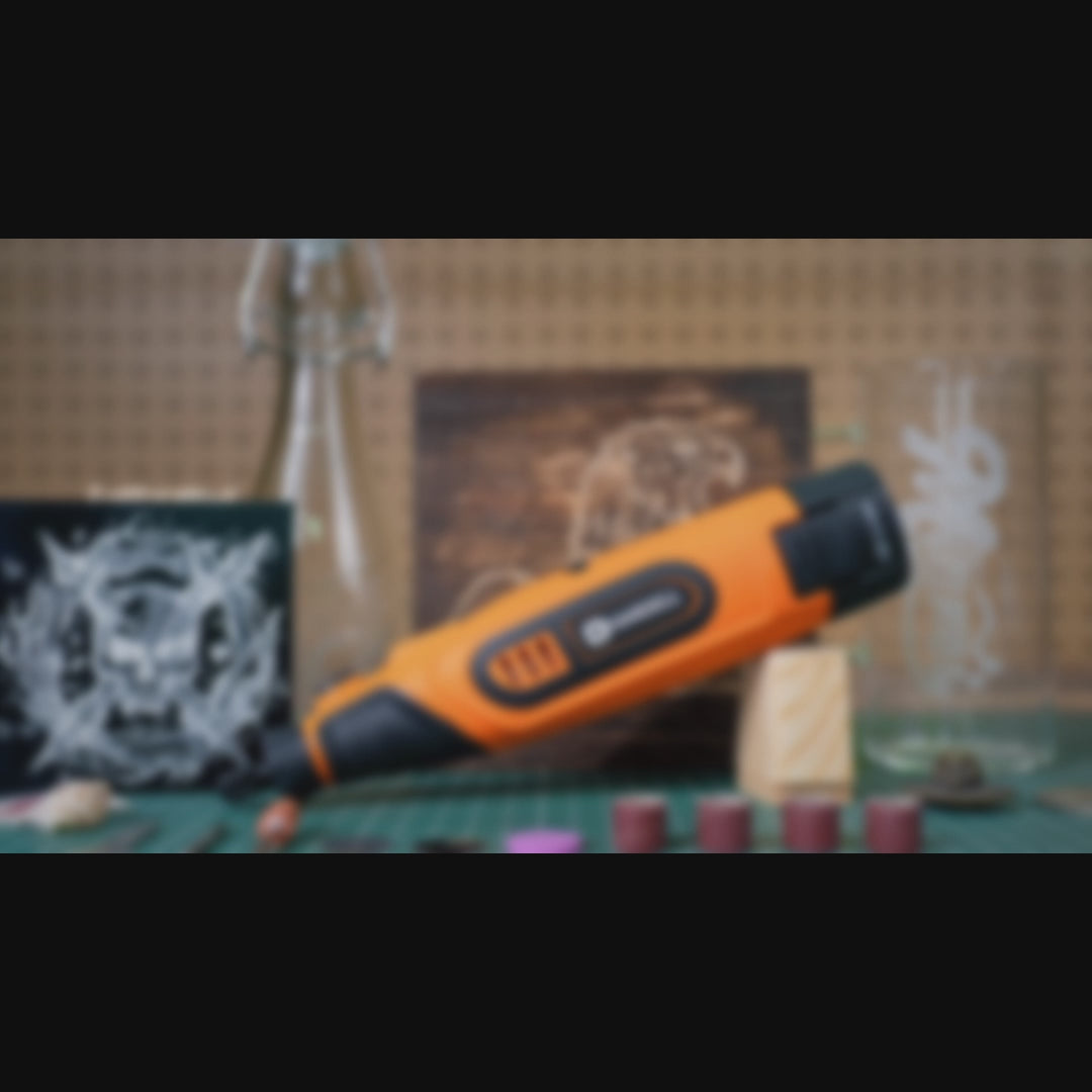Load video: HARDELL Orange Advanced 43pcs Rotary Tool Kit