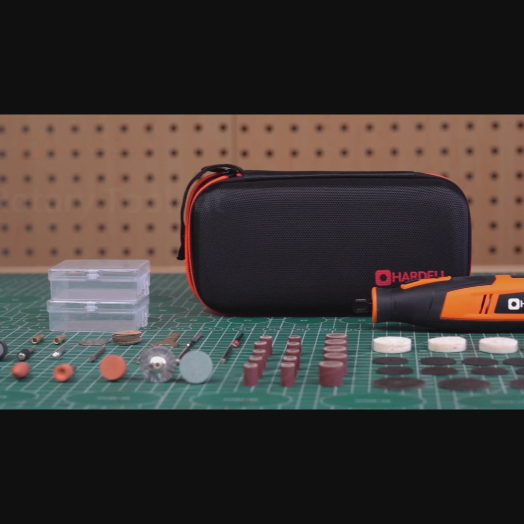 Load video: HARDELL Advanced Orange 80pcs Rotary Tool Set