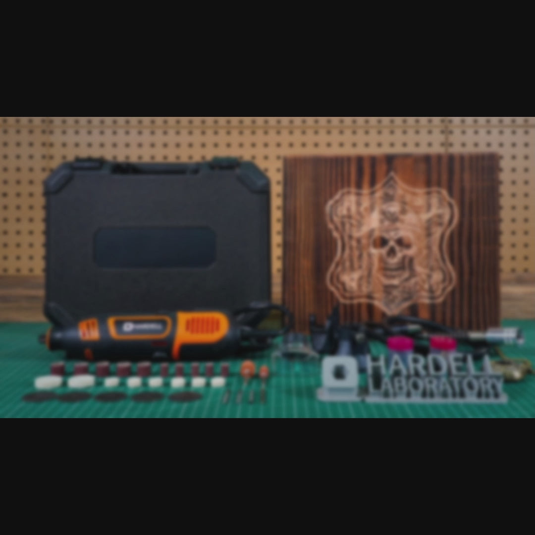 Load video: HARDELL Orange Black Ultimate 155pcs Corded Rotary System
