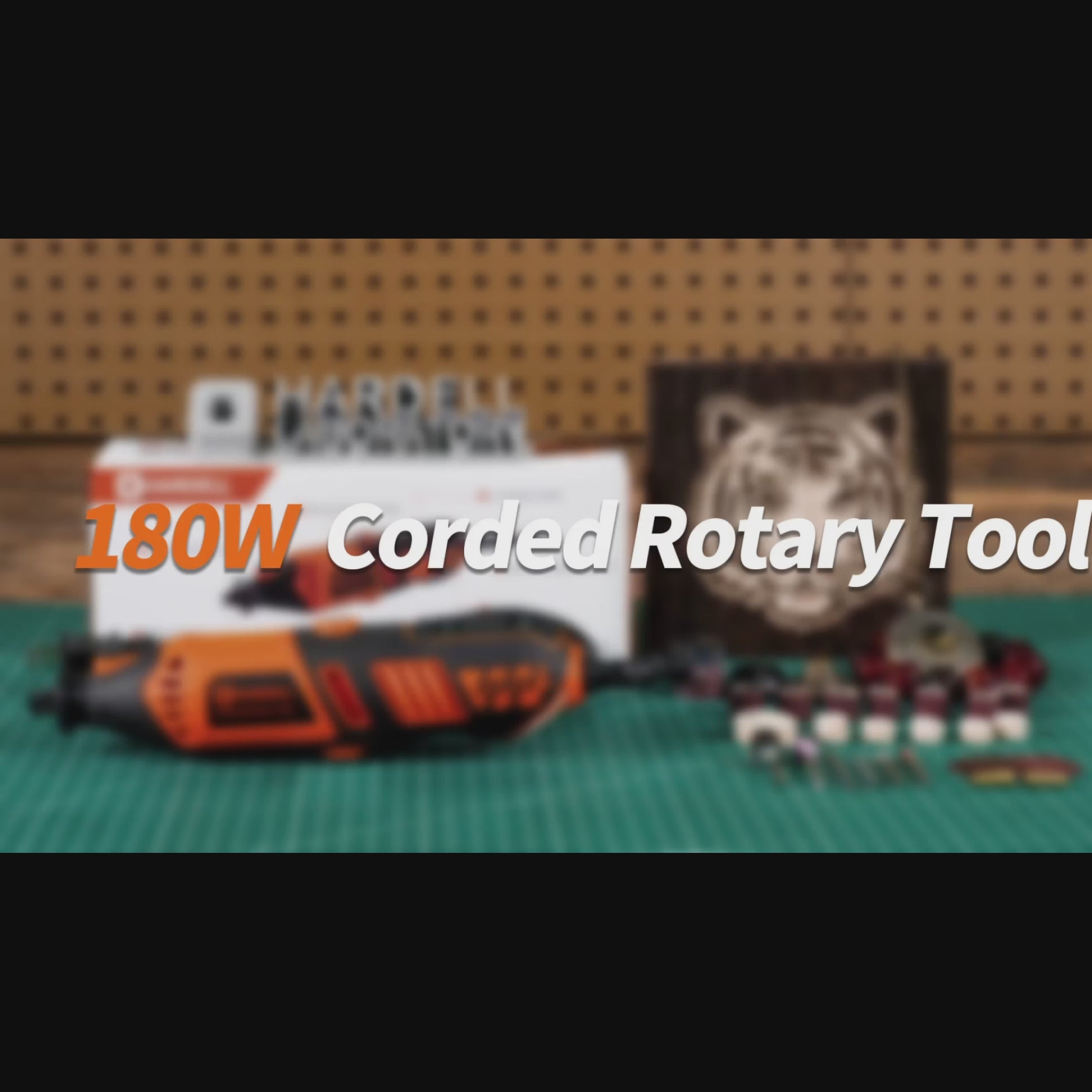 Load video: HARDELL Orange Pro 61pcs Corded Rotary Tool Kit
