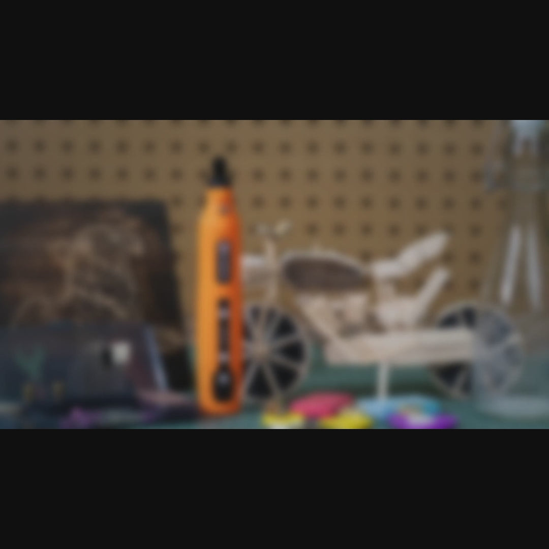 Load video: HARDELL Orange Essential 69pcs Cordless Rotary Kit