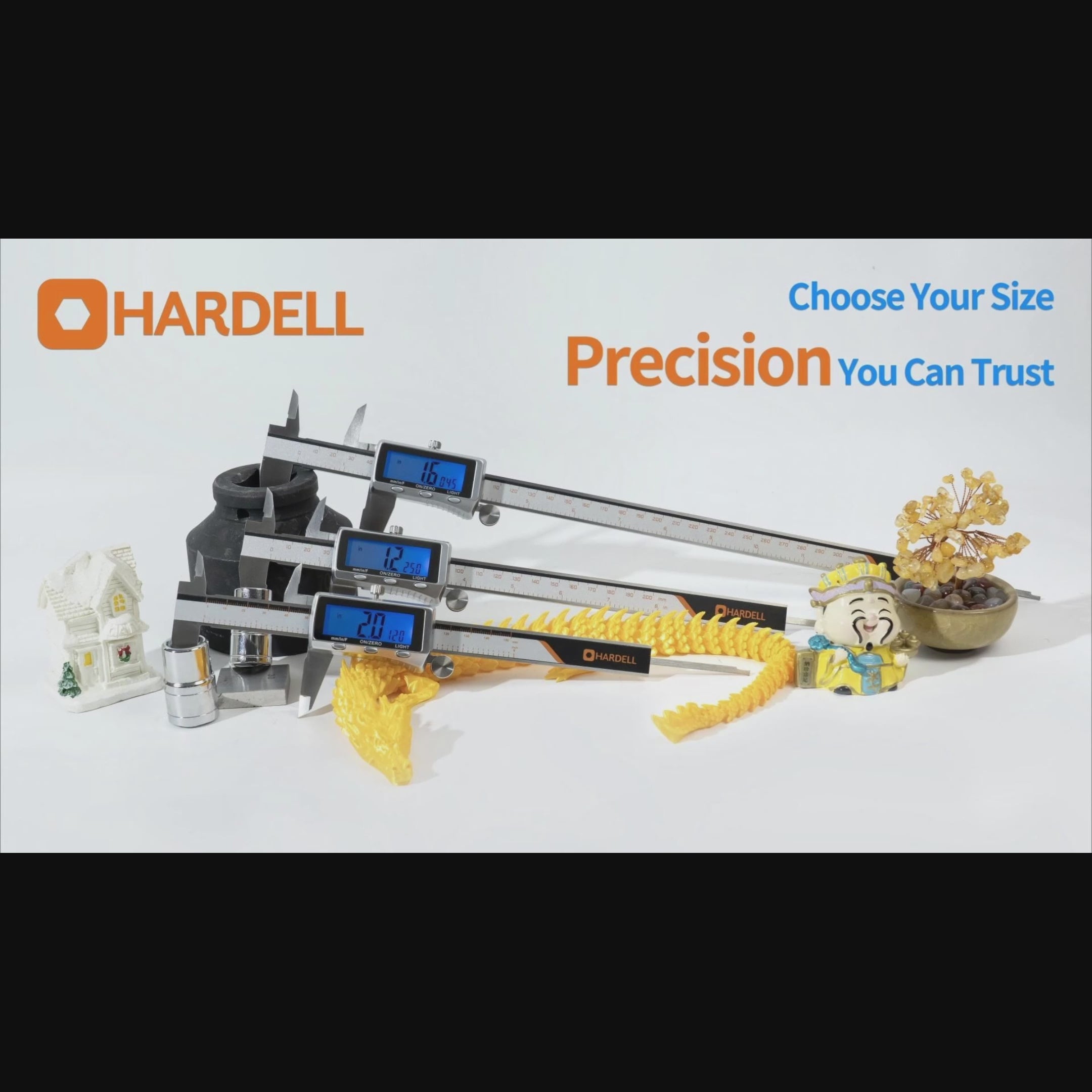 Load video: HARDELL Metal Advanced 6in Rechargeable Digital Caliper