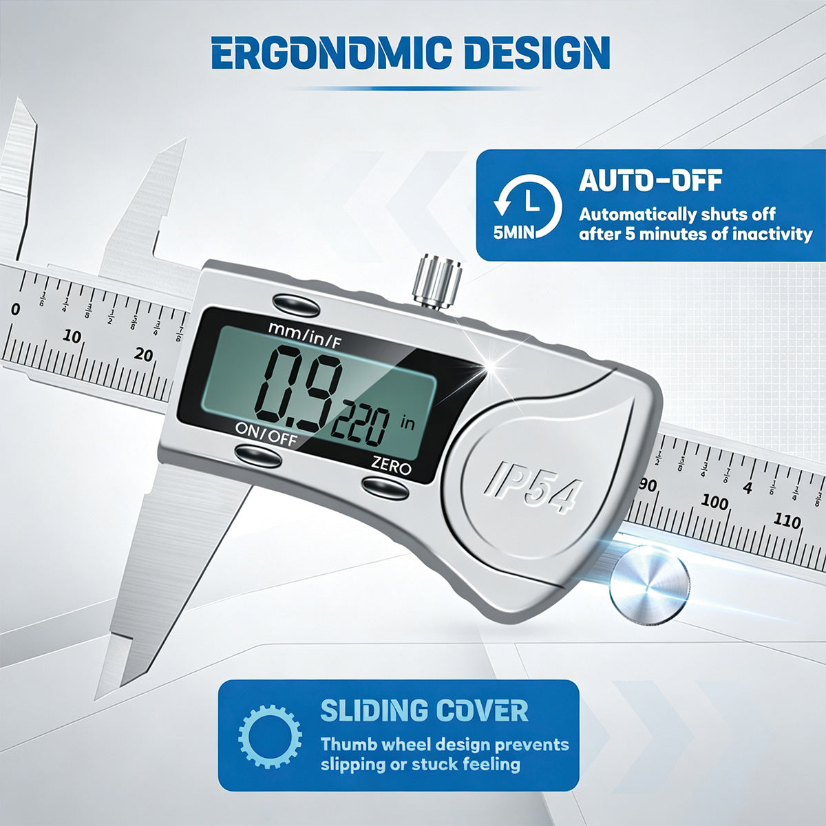 HARDELL Silver Advanced 12in IP54 Digital Caliper Stainless